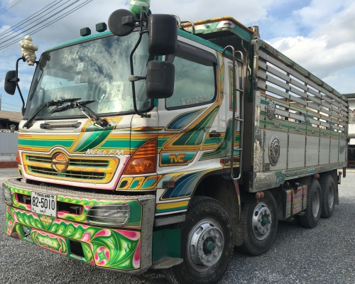 พ่วง 24 ล้อ HINO MEGA320 ปี 47 กระบะมิเนียมพืชไร่-ดั้ม อู่ธวัชชัยการช่าง เครื่องเกียร์ เดิม ๆ ยางเต็๋ม  ราคา 2.1 ล้านต่อรอง