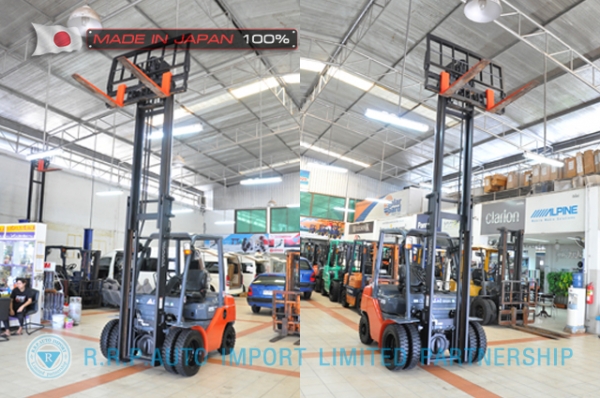 ขายรถโฟล์คลิฟท์มือสอง TOYOTA รุ่น 8FD25-34026 นำเข้าจากประเทศญี่ปุ่น 100\% ไม่เคยใช้งานในไทย