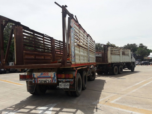 Hino 2K วางเครื่อง P11C-320 แรง ปี 39 เกียร์อิตั้น กระบะดัมพ์แม่ลูก 3 เพลาแท้ยาว 7 เมตร พร้อมบาร์อ้อย ทะเบียนพร้อม