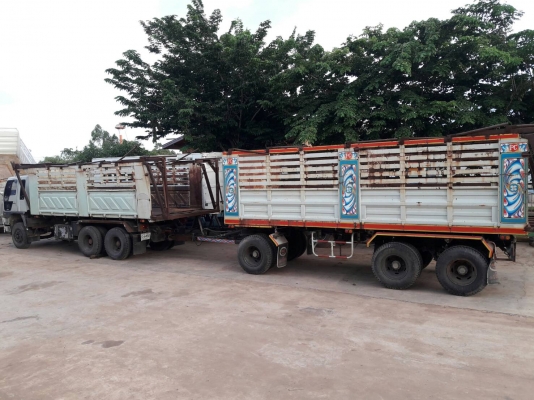 Hino 2K วางเครื่อง P11C-320 แรง ปี 39 เกียร์อิตั้น กระบะดัมพ์แม่ลูก 3 เพลาแท้ยาว 7 เมตร พร้อมบาร์อ้อย ทะเบียนพร้อม
