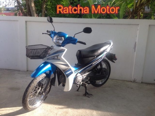 Yamaha Spark115i หัวฉีด สตาร์ทมือ ขาว น้ำเงิน สวย