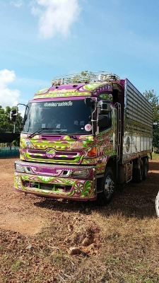 ขาย HINO 344 พ่วงแม่ลูก กระบะเนียมคอกเกษตรดั๊ม อู่ ซีทีทรัค รถปี 57