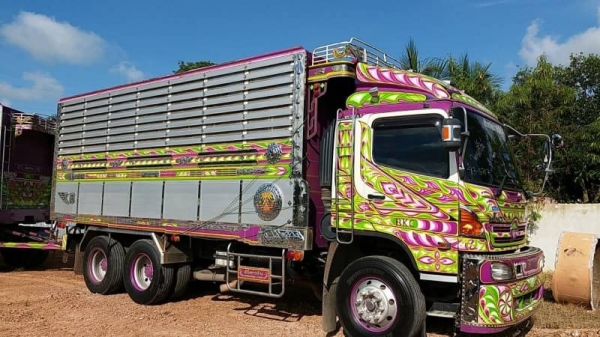 ขาย HINO 344 พ่วงแม่ลูก กระบะเนียมคอกเกษตรดั๊ม อู่ ซีทีทรัค รถปี 57