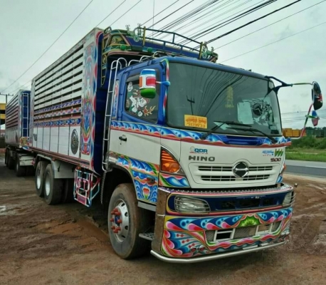 ขาย HINO 344 พ่วงแม่ลูก กระบะเนียมคอกเกษตรดั๊ม อู่ ซีทีทรัค รถปี 57
