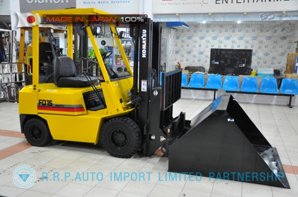 ขายรถโฟล์คลิฟท์มือสอง KOMATSU รุ่น FD15L-50409 นำเข้าจากประเทศญี่ปุ่น 100\% ไม่เคยใช้งานในไทย