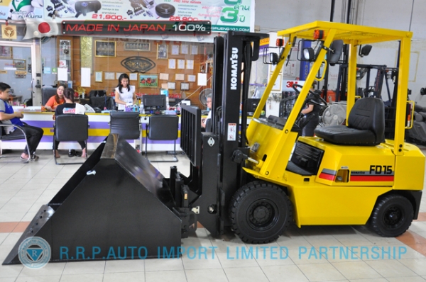 ขายรถโฟล์คลิฟท์มือสอง KOMATSU รุ่น FD15L-50409 นำเข้าจากประเทศญี่ปุ่น 100\% ไม่เคยใช้งานในไทย