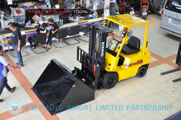 ขายรถโฟล์คลิฟท์มือสอง KOMATSU รุ่น FD15L-50409 นำเข้าจากประเทศญี่ปุ่น 100\% ไม่เคยใช้งานในไทย