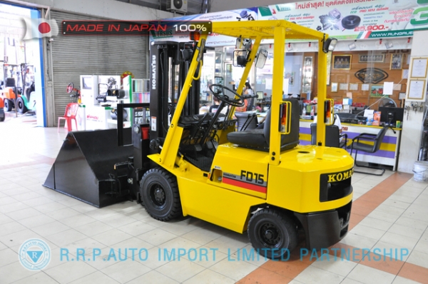 ขายรถโฟล์คลิฟท์มือสอง KOMATSU รุ่น FD15L-50409 นำเข้าจากประเทศญี่ปุ่น 100\% ไม่เคยใช้งานในไทย