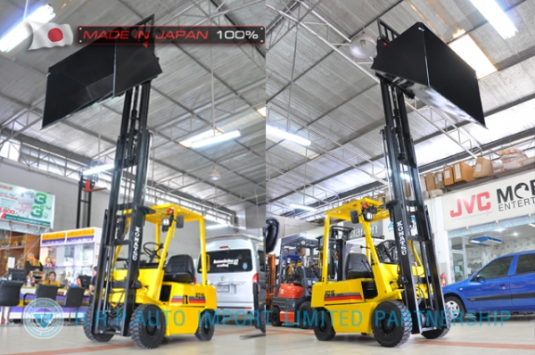 ขายรถโฟล์คลิฟท์มือสอง KOMATSU รุ่น FD15L-50409 นำเข้าจากประเทศญี่ปุ่น 100\% ไม่เคยใช้งานในไทย