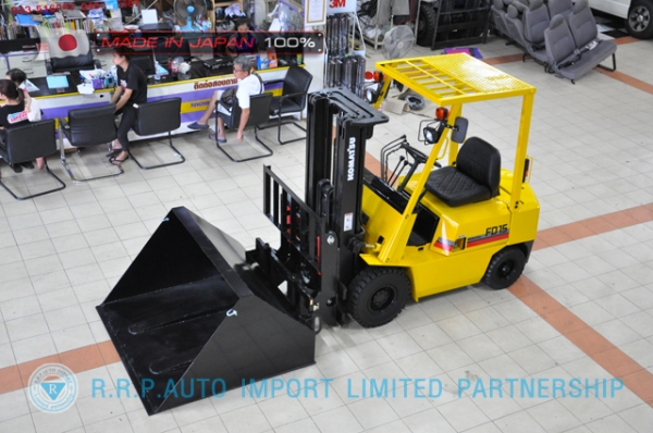 ขายรถโฟล์คลิฟท์มือสอง KOMATSU รุ่น FD15L-50409 นำเข้าจากประเทศญี่ปุ่น 100\% ไม่เคยใช้งานในไทย