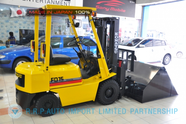 ขายรถโฟล์คลิฟท์มือสอง KOMATSU รุ่น FD15L-50409 นำเข้าจากประเทศญี่ปุ่น 100\% ไม่เคยใช้งานในไทย