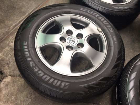 ล้อแม็ก Toyota Vigo Champ สีเทาดำ พร้อมยาง Bridgestone 215-65-16