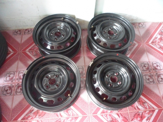 กระทะเหล็ก15"4รู100 (พิเศษ กว้าง 6" หายาก) 4วง ขาย1,500บ.