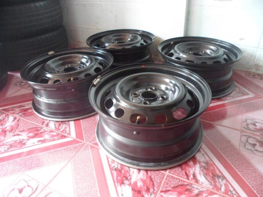 กระทะเหล็ก15"4รู100 (พิเศษ กว้าง 6" หายาก) 4วง ขาย1,500บ.