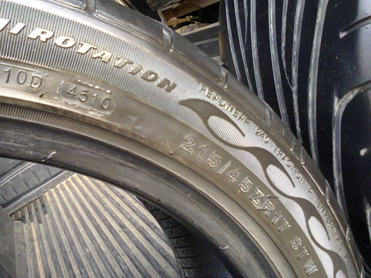 ขายยาง 215/45/17 ดีสโตน ปี10 4เส้น 2900