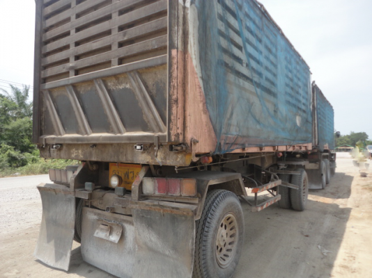 สิบล้อดั้มแม่+ลูก ISUZU 240 แรงหัวขาว ลูกสามมิตรลอนเฉียง