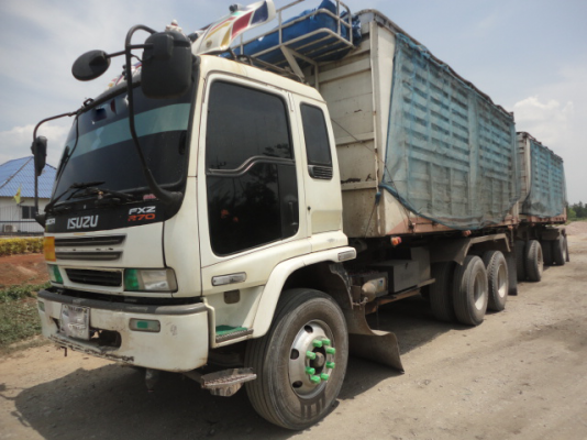 สิบล้อดั้มแม่+ลูก ISUZU 240 แรงหัวขาว ลูกสามมิตรลอนเฉียง