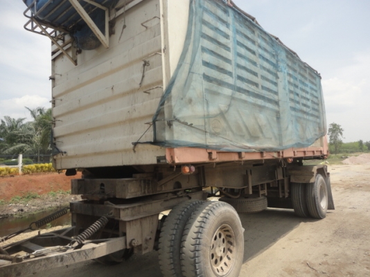 สิบล้อดั้มแม่+ลูก ISUZU 240 แรงหัวขาว ลูกสามมิตรลอนเฉียง