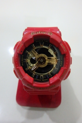 นาฬิกา CASIO Baby-G รุ่น BA-110VLA สีแดงทอง ของแท้ สภาพใหม่ ส่งฟรี