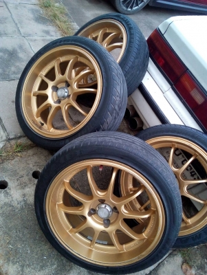 แม๊ก RZ-DF. ADVAN Racing ขอบ17 พร้อมยาง 205/45R17  MAXXIS ปี14 ชุด 4 ล้อ โทร.081-427-3941