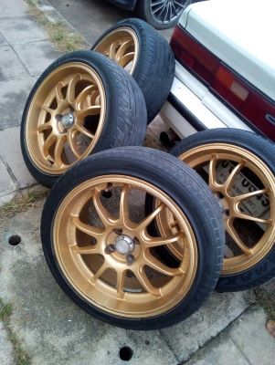 แม๊ก RZ-DF. ADVAN Racing ขอบ17 พร้อมยาง 205/45R17  MAXXIS ปี14 ชุด 4 ล้อ โทร.081-427-3941