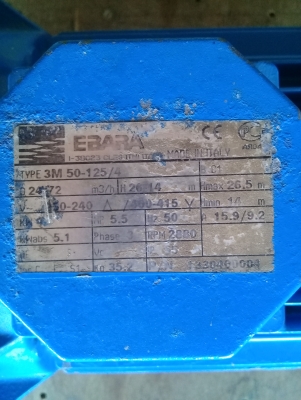 ปั้มน้ำคุณภาพดี 2 ลูก 2 ขนาด 10 แรงและ 5.5 แรงไฟ3เฟส