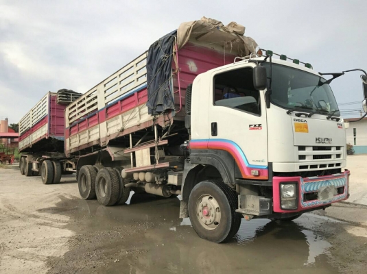 ขายรถพ่วง 22 ล้อ แม่-ลูก กระบะเหล็กดั้ม อู่.ทีเค เทเลอร์ แม่กระบะยาว.6.30 ม.น้ำหนัก 13,000 กก ลูกกระบะยาว 7.50 ม.น้ำหนัก.9,700 กก ISUZU 360 ปี.57 วิ่งแค่120000 กว่าๆกิโล ยางตัวแม่ 90\% ยางตัวลูก 70-80\% กระบะสวย รถสวย ราคา2630000 สนใจรีบจองด่วนที่.081-35319