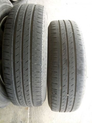 ล้อกระทะพร้อมฝาครอบ นิสสัน 4 รู 100 ยางปี 15 สภาพดี