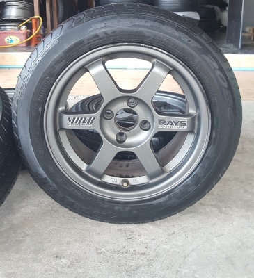 ล้อมือ2 TE37 (สีกัล)ขอบ15 4รู100 พร้อมยาง 4 ล้อ