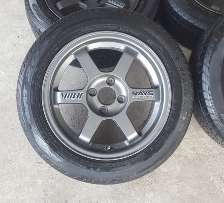 ล้อมือ2 TE37 (สีกัล)ขอบ15 4รู100 พร้อมยาง 4 ล้อ