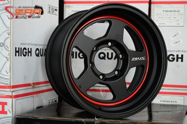 ล้อแม็กซ์ ZEUS-13 ขอบ16 ET+00 สีดำตัดขอบแดง