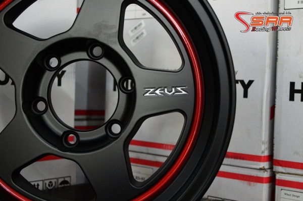ล้อแม็กซ์ ZEUS-13 ขอบ16 ET+00 สีดำตัดขอบแดง