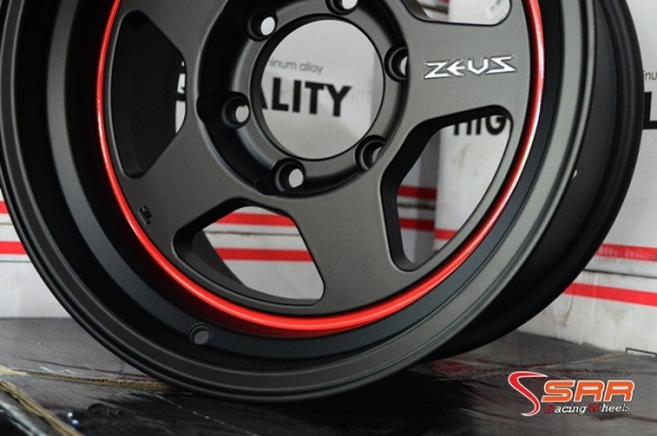 ล้อแม็กซ์ ZEUS-13 ขอบ16 ET+00 สีดำตัดขอบแดง