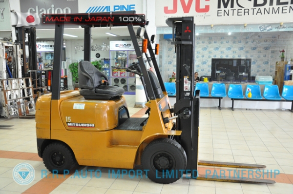 ขายรถโฟล์คลิฟท์มือสอง MITSUBISHI รุ่นFG15-54903 นำเข้าจากประเทศญี่ปุ่น 100\% ไม่เคยใช้งานในไทย