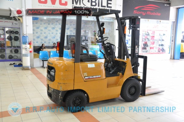 ขายรถโฟล์คลิฟท์มือสอง MITSUBISHI รุ่นFG15-54903 นำเข้าจากประเทศญี่ปุ่น 100\% ไม่เคยใช้งานในไทย