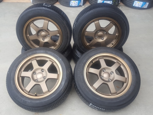 ขายล้อใหม่TE37 ขอบ 4รู100 พร้อมยางปี15 4 ล้อ