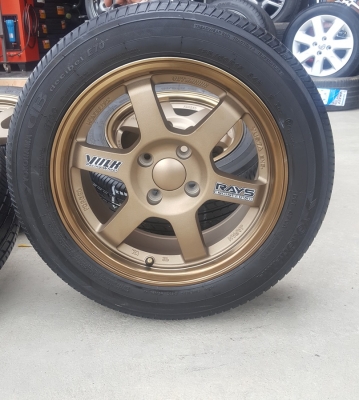 ขายล้อใหม่TE37 ขอบ 4รู100 พร้อมยางปี15 4 ล้อ