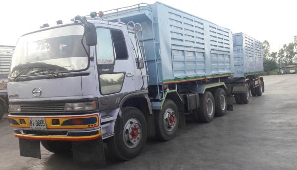 พ่วง 20 ล้อ HINO 3M  240 แรง เครื่อง M10C ปี 38 กระบะเหล็ก - ดั้ม ตัวแม่ ดั้มโคราช / ตัวลูก อู่หน้าพระลาน ยาว 6 เมตร