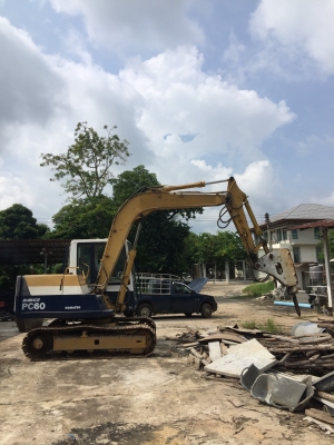 รถ komatsu pc60-6 รถเก่าญี่ปุ่นใช้งานแย๊ก ครั้งเดียว ขาย พร้อมหัวแย๊ก