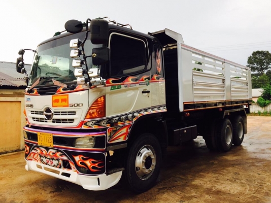 Hino 344 แรง ปี 52 กระบะดัมพ์ มีระบบลากพ่วง ทะเบียนพร้อม