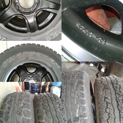 แม็ก Inter speed ขอบ 15-6-139.7 กว้าง 8.5 นิ้ว et-28 พร้อมยาง Grandtrek AT1 31x10.50 R15ถอด จาก Sport Rider