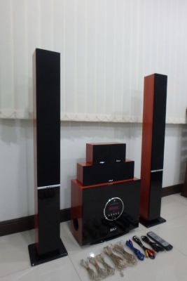 AJ ชุดโฮมเธียเตอร์ 5.1CH รุ่น HT-8017 สีน้ำตาล สภาพใหม่มาก