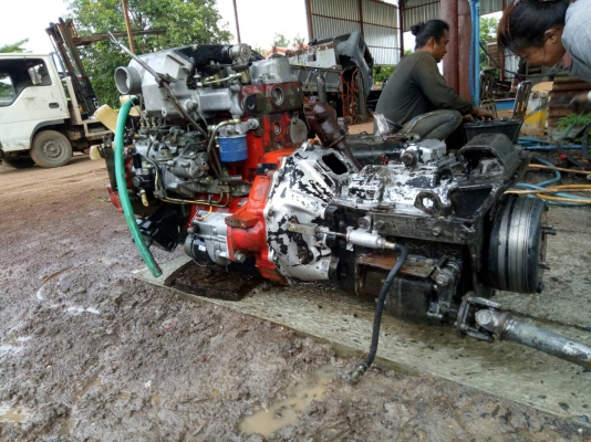 ขายด่วนเครื่องเกียร์หม้อน้ำฮีโน่WO4CTAเทอร์โบพร้อมใบคุมเครื่องสวยติดดีไม่มีไอ