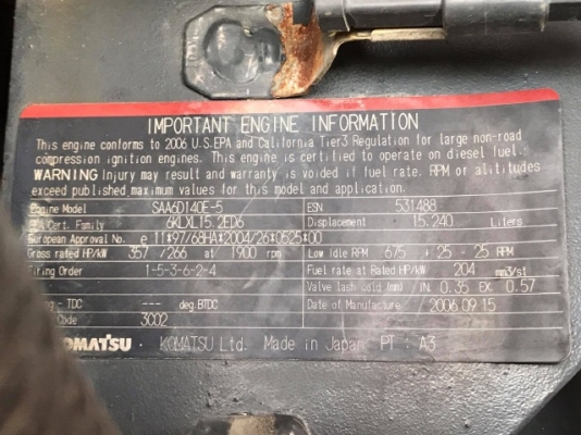 ขายรถตักล้อยาง KOMATSU WA500-6 รถนอกนำเข้าเองจากญี่ปุ่น สภาพสวยพร้อมใช้งาน มีVDOการทำงานครับ ขายรถตักล้อยาง KOMATSU WA500-6 รถนอกนำเข้าเองจากญี่ปุ่น สภาพสวยพร้อมใช้งาน มีVDOการทำงานครับ