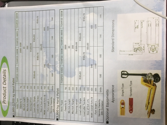 hand pallet 3000 kg เหล็กหนา4mm