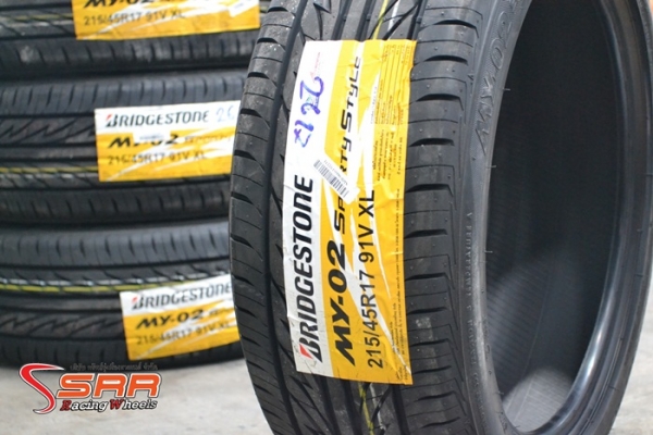 BRIDGESTONE MY-02 215/45R17 เส้นละ 3,800 บาท BRIDGESTONE MY-02 215/45R17 เส้นละ 3,800 บาท