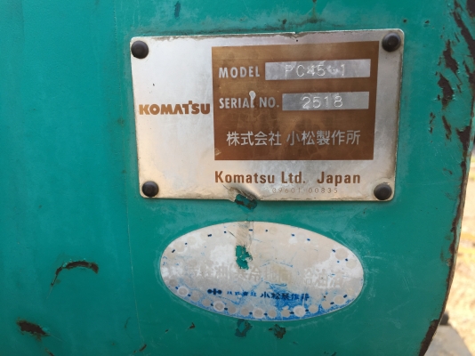 ขายรถขุดยอดนิยม สินค้าพิ่งมาถึงในไทย KOMATSU PC45-7 สภาพนางฟ้า 3,xxx ชั่วโมง เอกสารอินวอย ญี่ปุ่นแท้ๆ