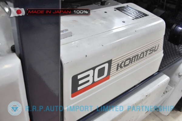 ขายรถโฟล์คลิฟท์มือสอง KOMATSU รุ่น FG30H-490448 นำเข้าจากประเทศญี่ปุ่น 100\% ไม่เคยใช้งานในไทย