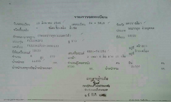 ขาย ISUZU 270 พ่วงแม่ลูก กระบะเหล็กสามมิตร รถปี 46