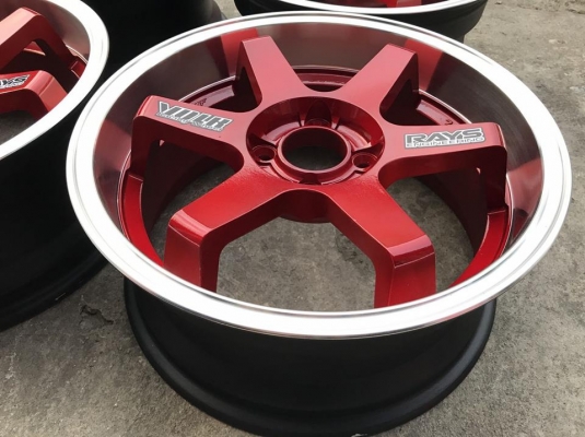 ล้อ te37 ขอบ 16x7  / 4x100 off42  ทำสีแดงแก้วมาใหม่ ไม่เคยซ่อม
